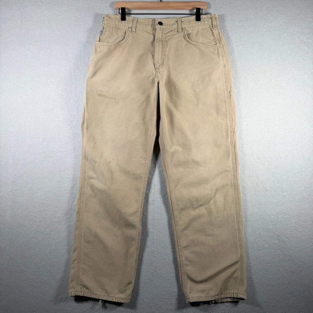 Carhartt FR Flame Resistant Loose Fit Canvas Work Pants Tan 35x32 FRB159 GKH